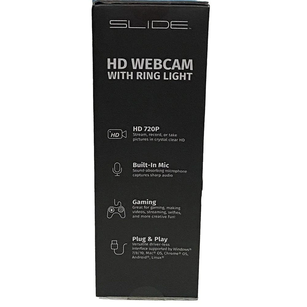 Slide HD Webcam Ring Light Bundle of 2 720P USB Webcam Streaming Video Calls